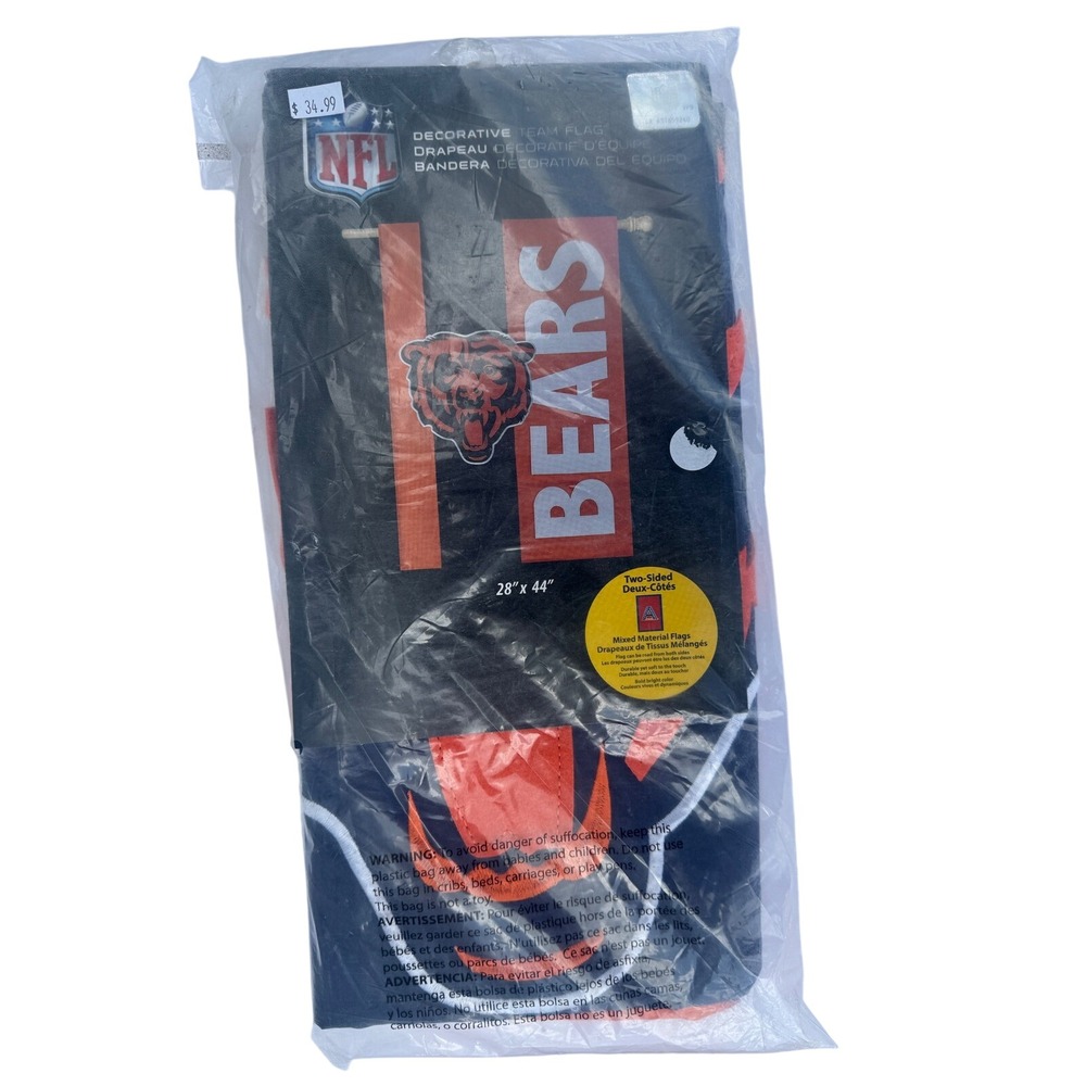 NFL Chicago Bears Decorative Team Flag 155F3805 28x44 Navy Orange Banner NEW